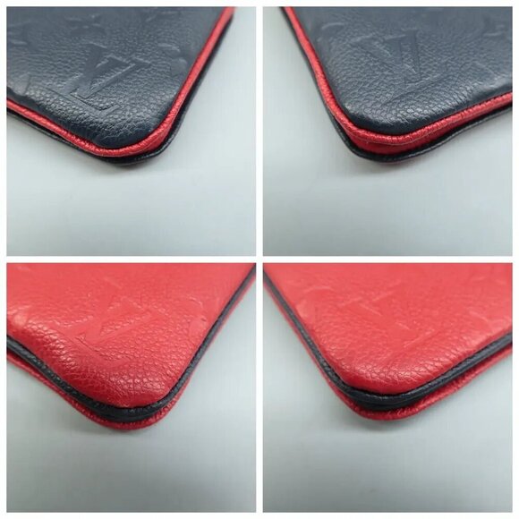 100% Auth Louis Vuitton Double Zip Monogram Leather Shoulder Bag 1090-0782 - Picture 5 of 12